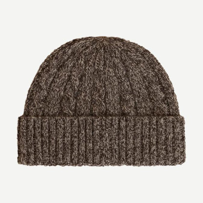 Cashmere Cable Beanie - Taupe Marl
