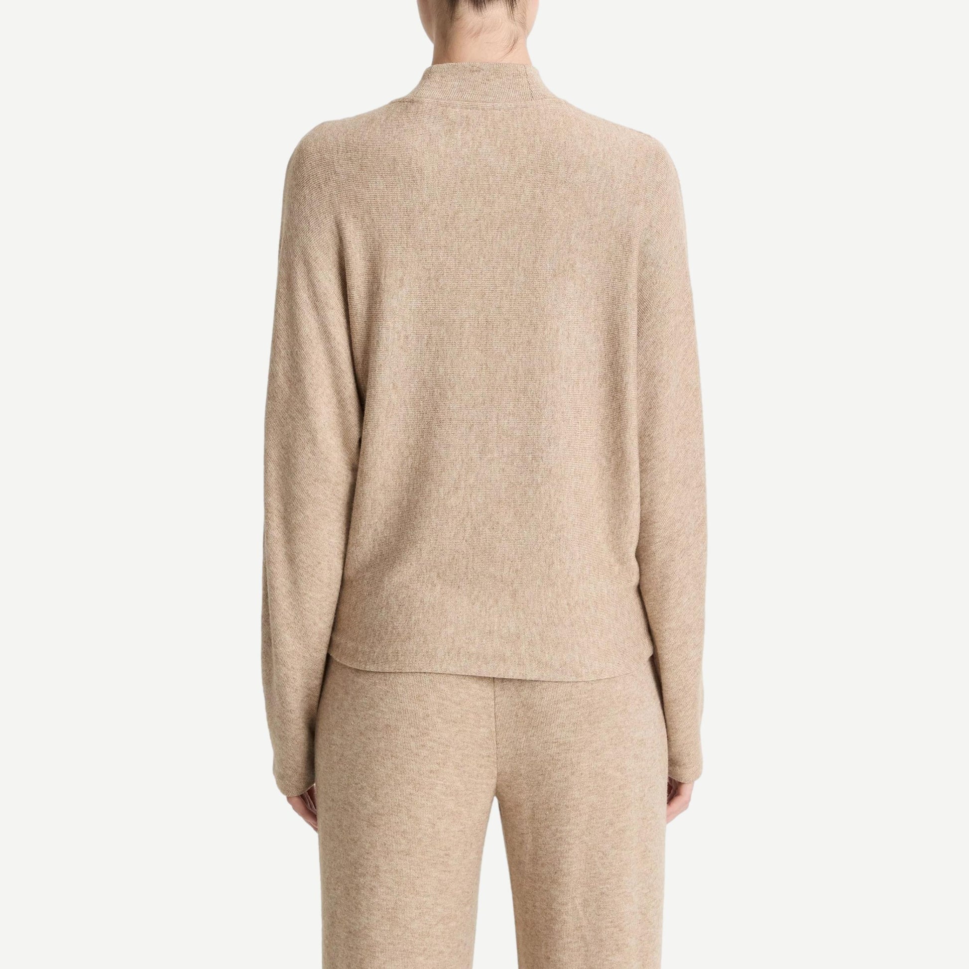 Cozy Long Sleeve Dolman Mock Neck - Heather Bruna - Galvanic.co