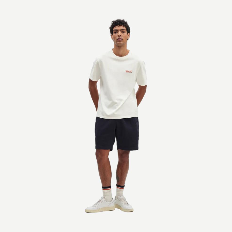 Dean SS Tee Grid Logo Embroidery - Ecru / Rust - Galvanic.co