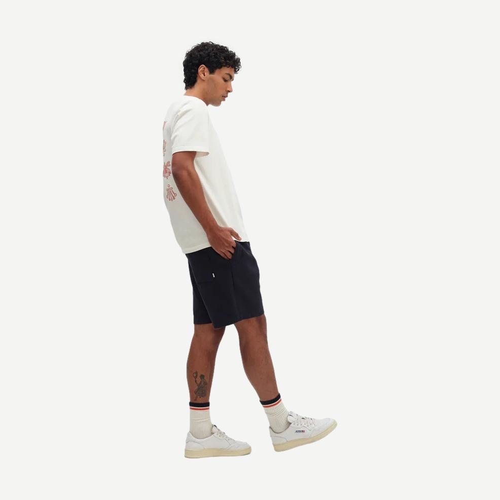 Dean SS Tee Grid Logo Embroidery - Ecru / Rust - Galvanic.co