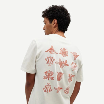 Dean SS Tee Grid Logo Embroidery - Ecru / Rust - Galvanic.co