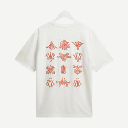 Dean SS Tee Grid Logo Embroidery - Ecru / Rust - Galvanic.co