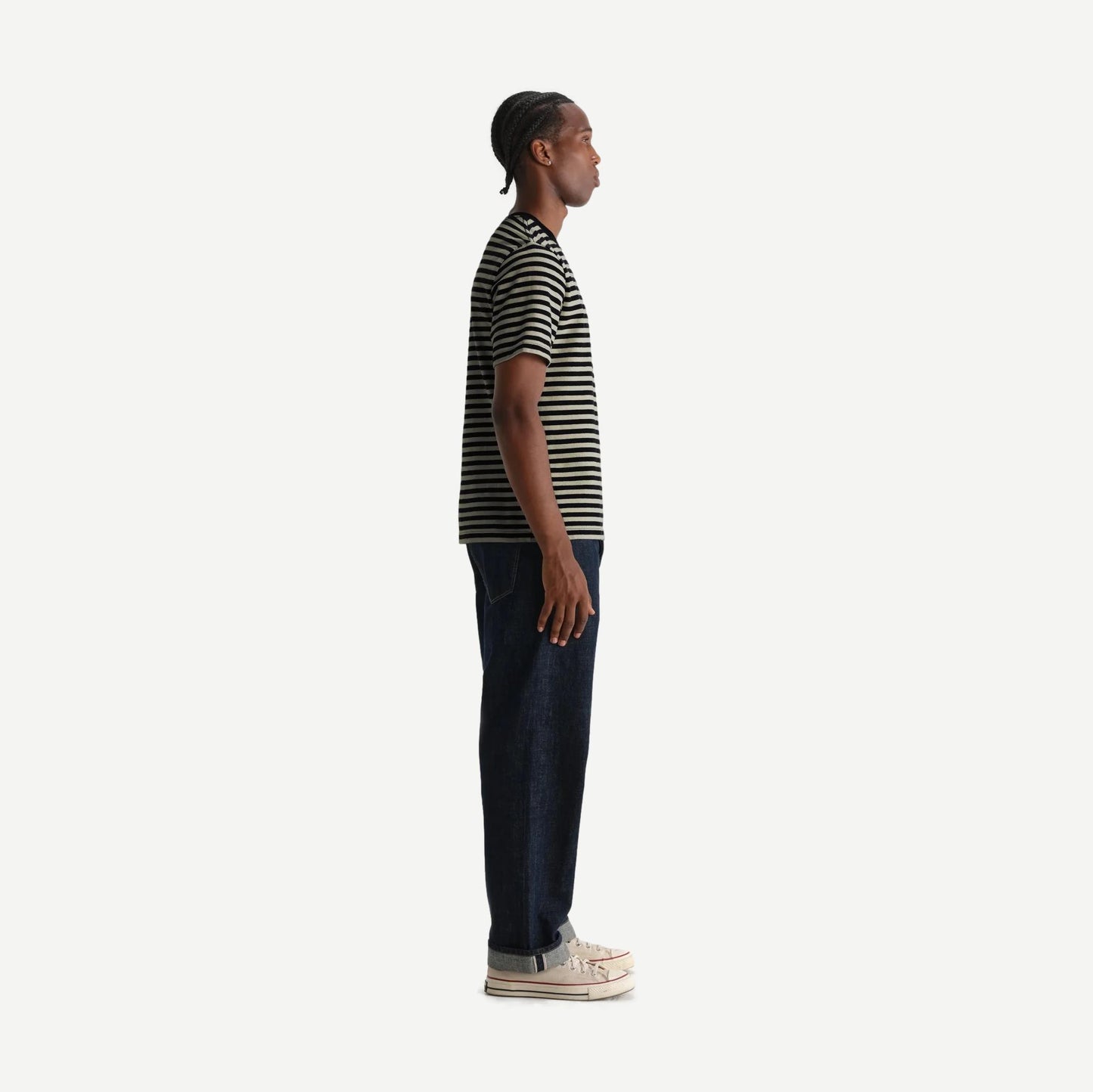 Dean SS Tee Jolt Stripe - Navy/Ecru