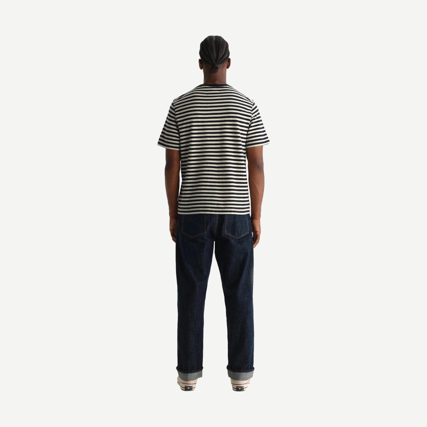 Dean SS Tee Jolt Stripe - Navy/Ecru