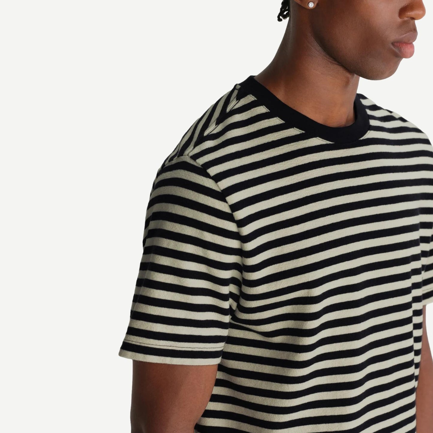 Dean SS Tee Jolt Stripe - Navy/Ecru