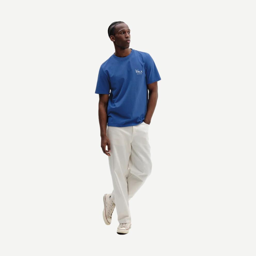 Dean SS Tee Sailing Map Print - Blue / Ecru - Galvanic.co