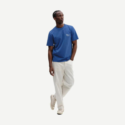 Dean SS Tee Sailing Map Print - Blue / Ecru - Galvanic.co