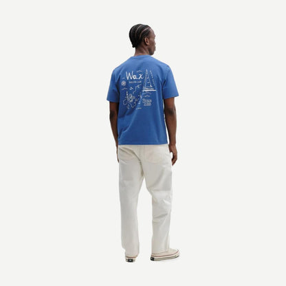 Dean SS Tee Sailing Map Print - Blue / Ecru - Galvanic.co