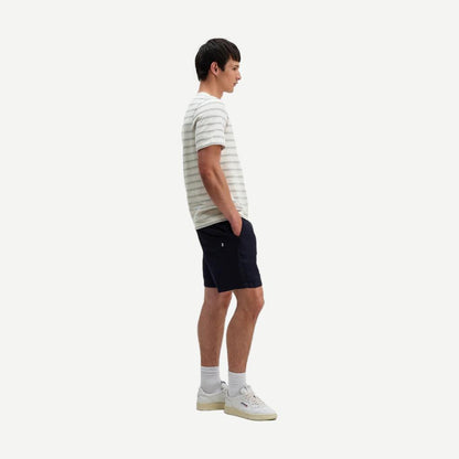 Dean SS Tee - Stitch Stripe - Ecru / Blue - Galvanic.co