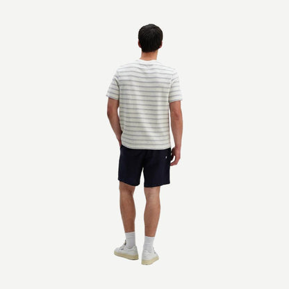 Dean SS Tee - Stitch Stripe - Ecru / Blue - Galvanic.co