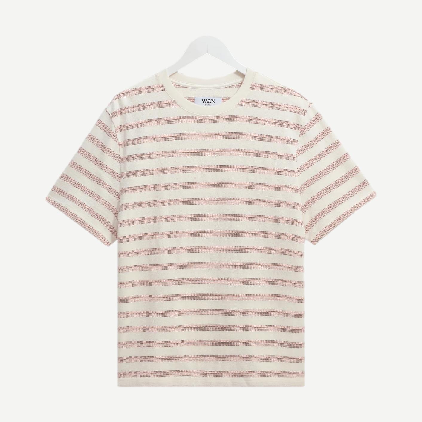 Dean SS Tee - Stitch Stripe - Ecru / Rust - Galvanic.co