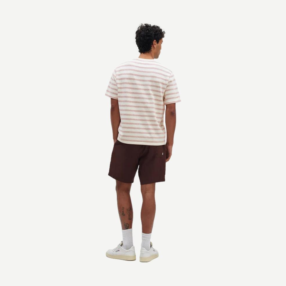 Dean SS Tee - Stitch Stripe - Ecru / Rust - Galvanic.co