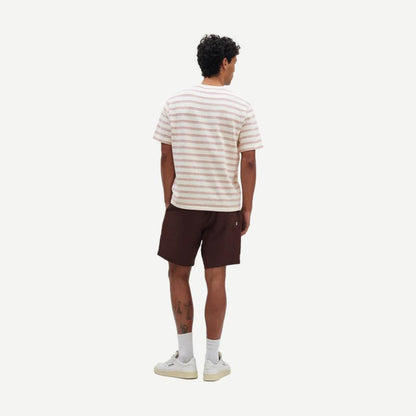 Dean SS Tee - Stitch Stripe - Ecru / Rust - Galvanic.co