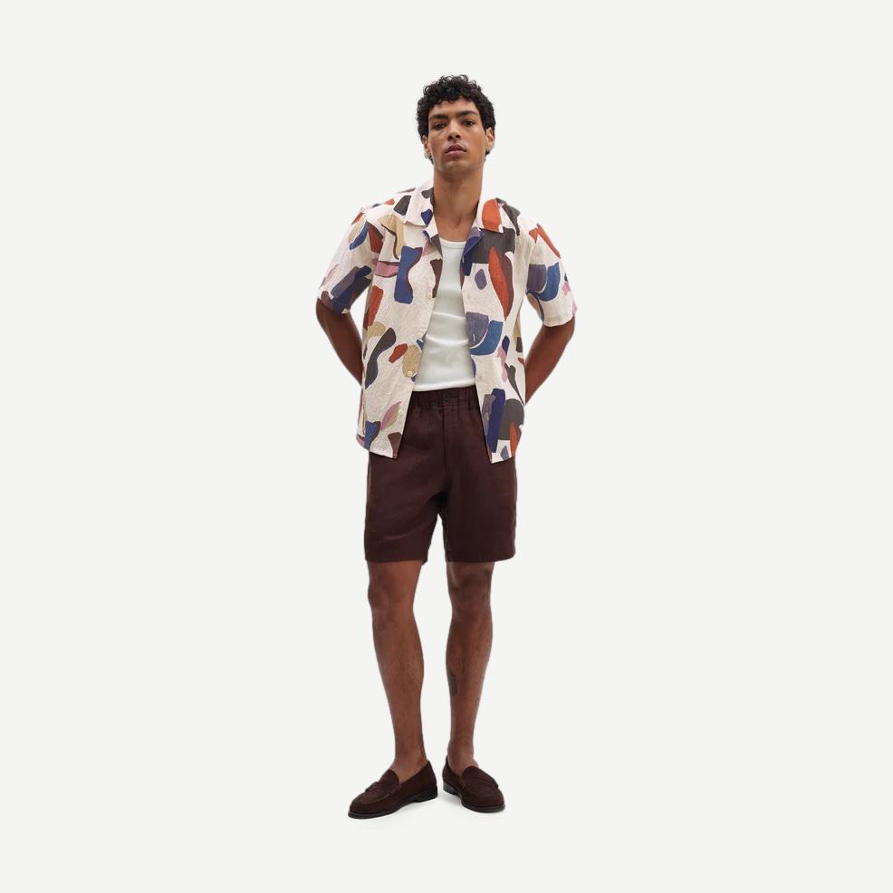 Didcot SS Shirt Abstract Shapes -Ecru/Multi - Galvanic.co