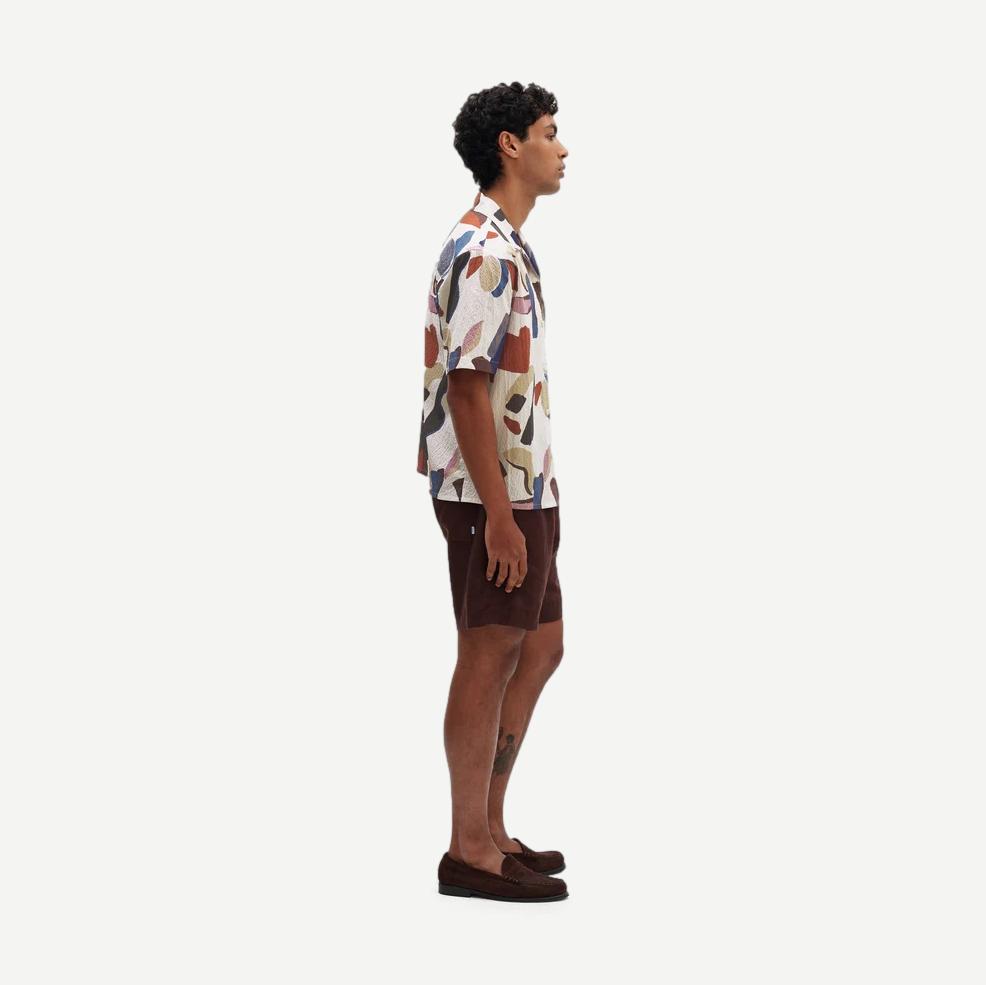 Didcot SS Shirt Abstract Shapes -Ecru/Multi - Galvanic.co