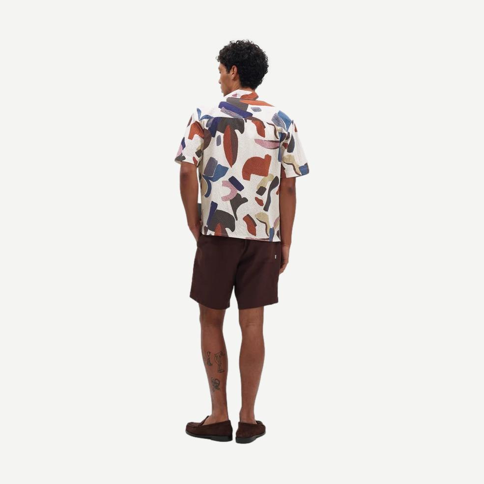Didcot SS Shirt Abstract Shapes -Ecru/Multi - Galvanic.co