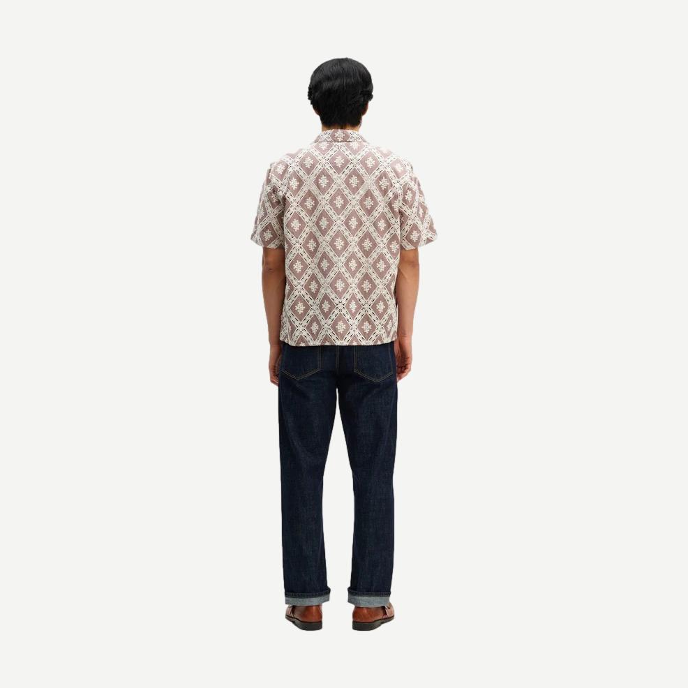 Didcot Shirt Diamond Lace - Taupe/Ecru - Galvanic.co