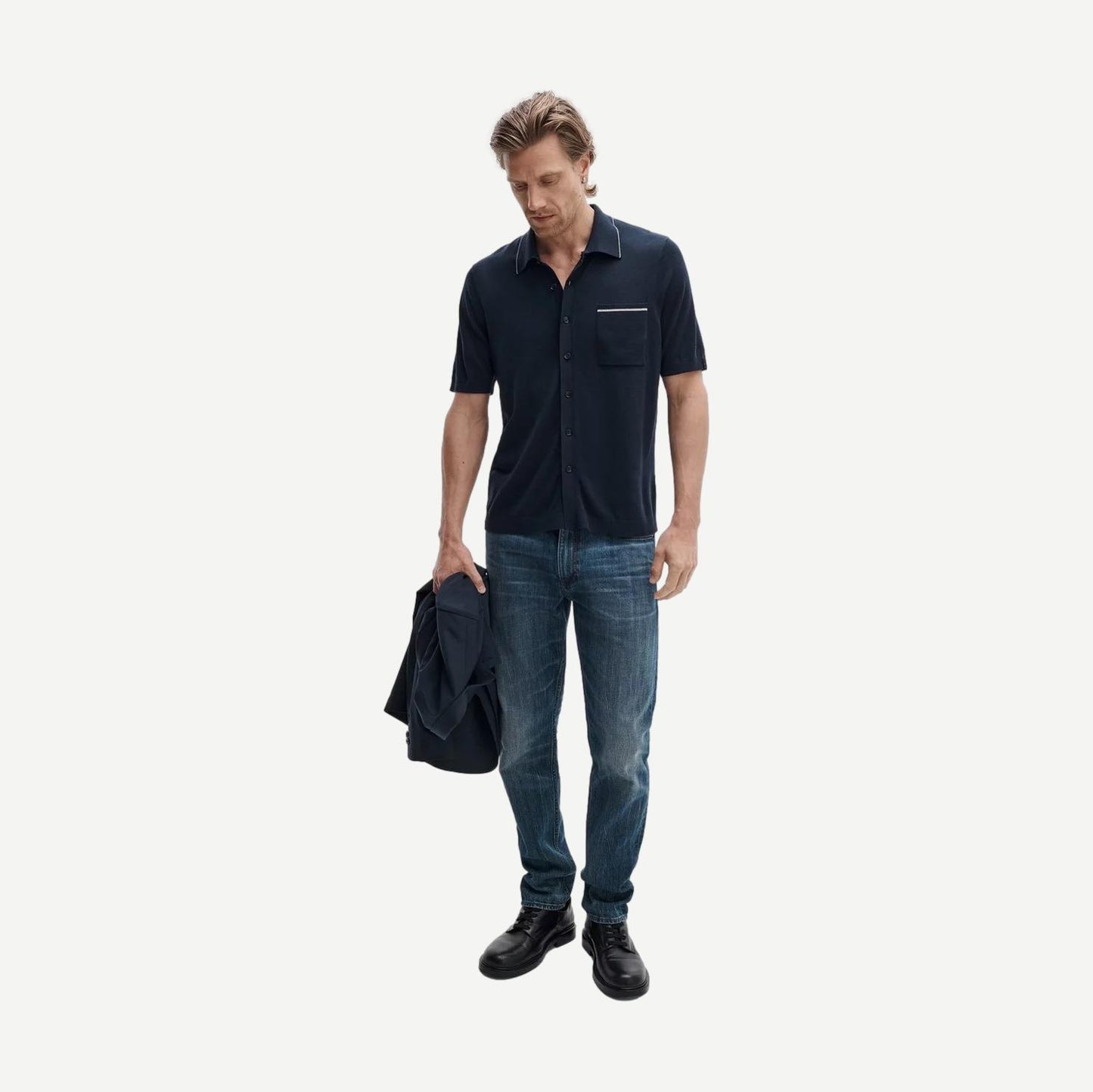 Dalton Silk-Cotton Knit Shirt - Salute