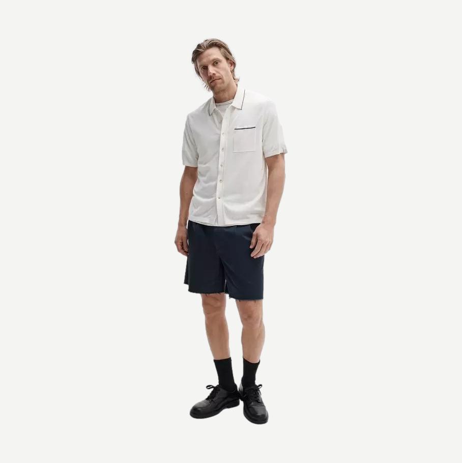 Dalton Silk-Cotton Knit Shirt - Chalk