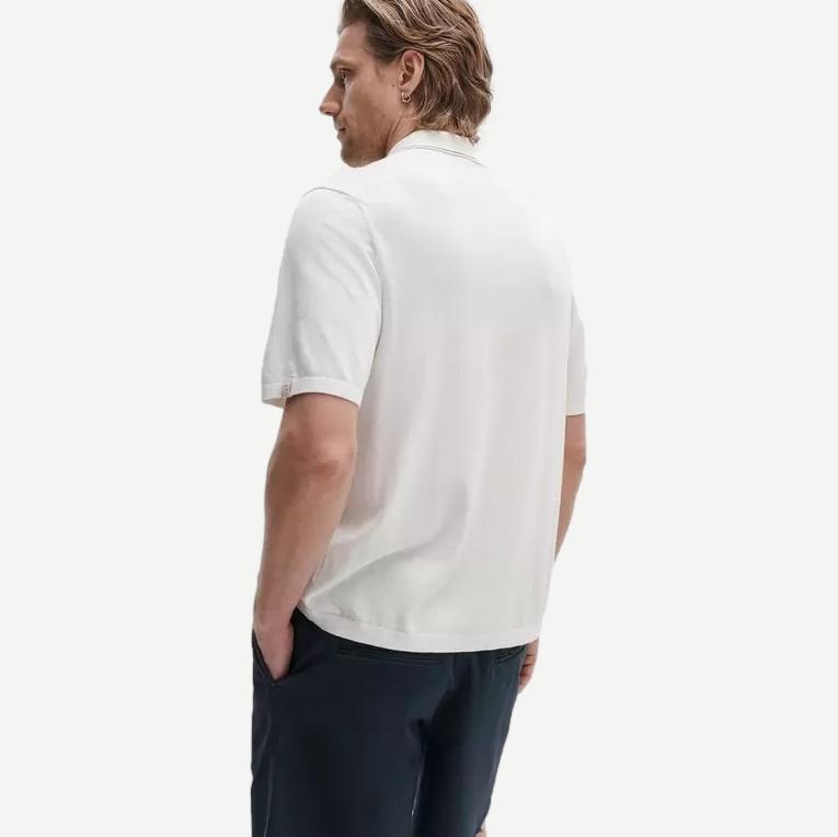 Dalton Silk-Cotton Knit Shirt - Chalk