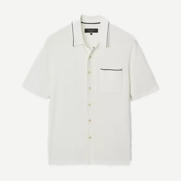 Dalton Silk-Cotton Knit Shirt - Chalk