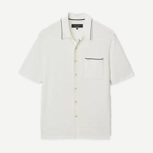Dalton Silk-Cotton Knit Shirt - Chalk