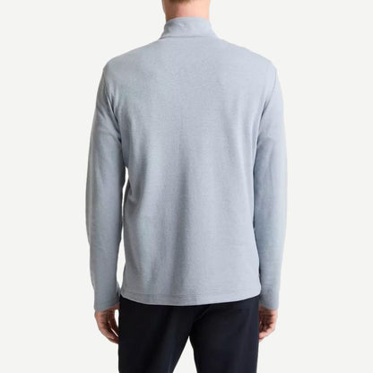 Cotton Blend Quarter Zip - Steel Blue - Galvanic.co