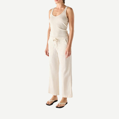 Easy Drawstring Slouch Crop - Bone