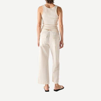 Easy Drawstring Slouch Crop - Bone