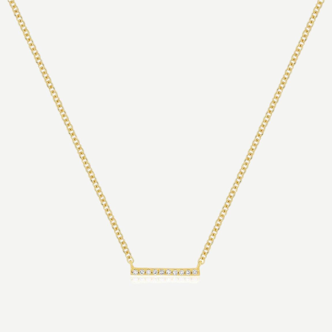 14KY Mini Bar Necklace 16-18"