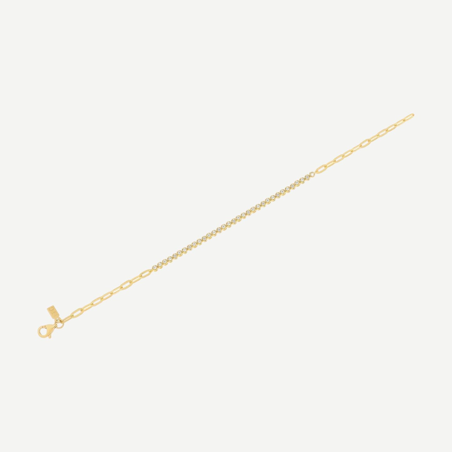 14KY Diamond Segment Mini Link Bracelet