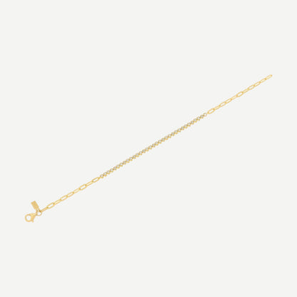 14KY Diamond Segment Mini Link Bracelet