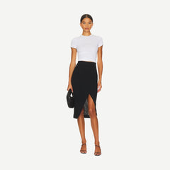 Cashmere Wrap Skirt - Black - Galvanic.co