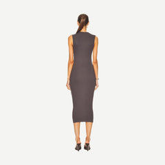 Silk Knit Sleeveless Twist Midi Dress - Castle Rock - Galvanic.co