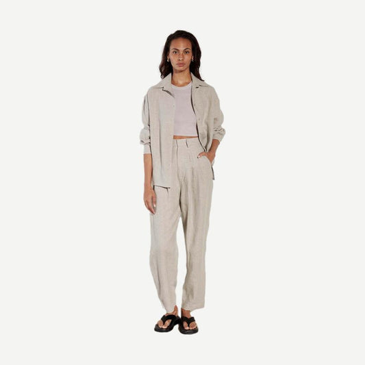 Tapered Pleated High Waist Pant - Mist - Galvanic.co