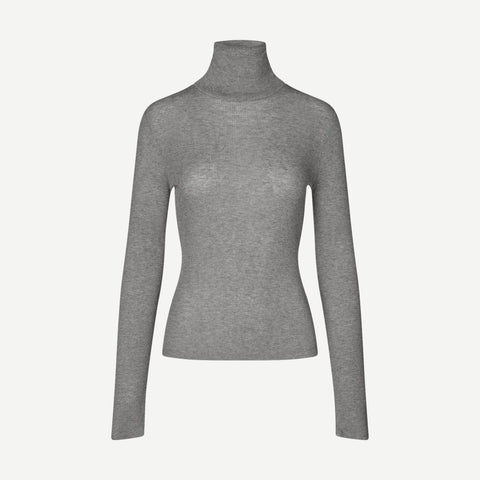 Sasonnet LS T-Neck - Mid Grey Melange - Galvanic.co