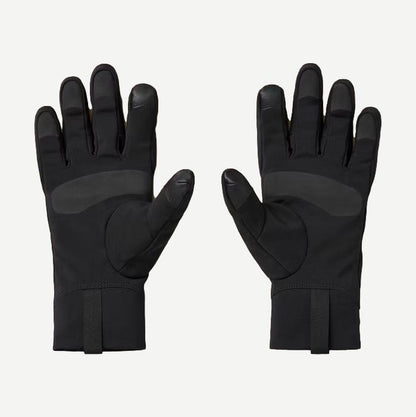 Black Arcteryx Venta Glove showing the back view with textured material and branding details.