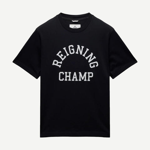 Knit Mid Weight Jersey Arch Logo - Black - Galvanic.co