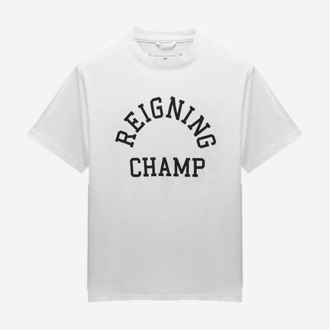 Knit Mid Weight Jersey Arch Logo - White - Galvanic.co