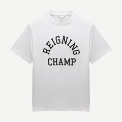 Knit Mid Weight Jersey Arch Logo - White - Galvanic.co