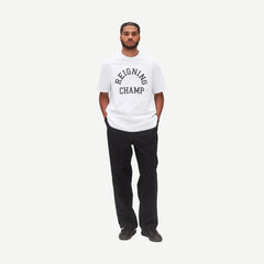 Knit Mid Weight Jersey Arch Logo - White - Galvanic.co