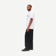 Knit Mid Weight Jersey Arch Logo - White - Galvanic.co