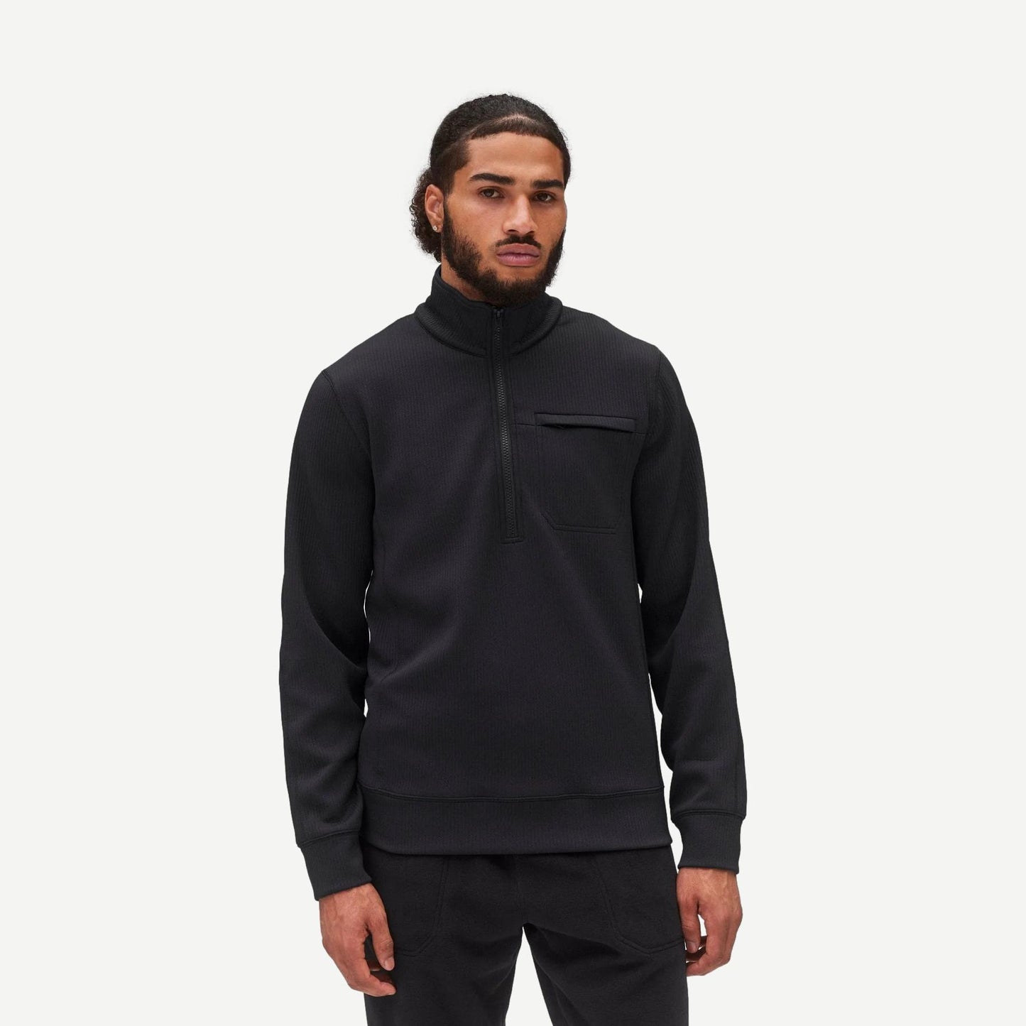 Double Knit Rally Quarter Zip - Black