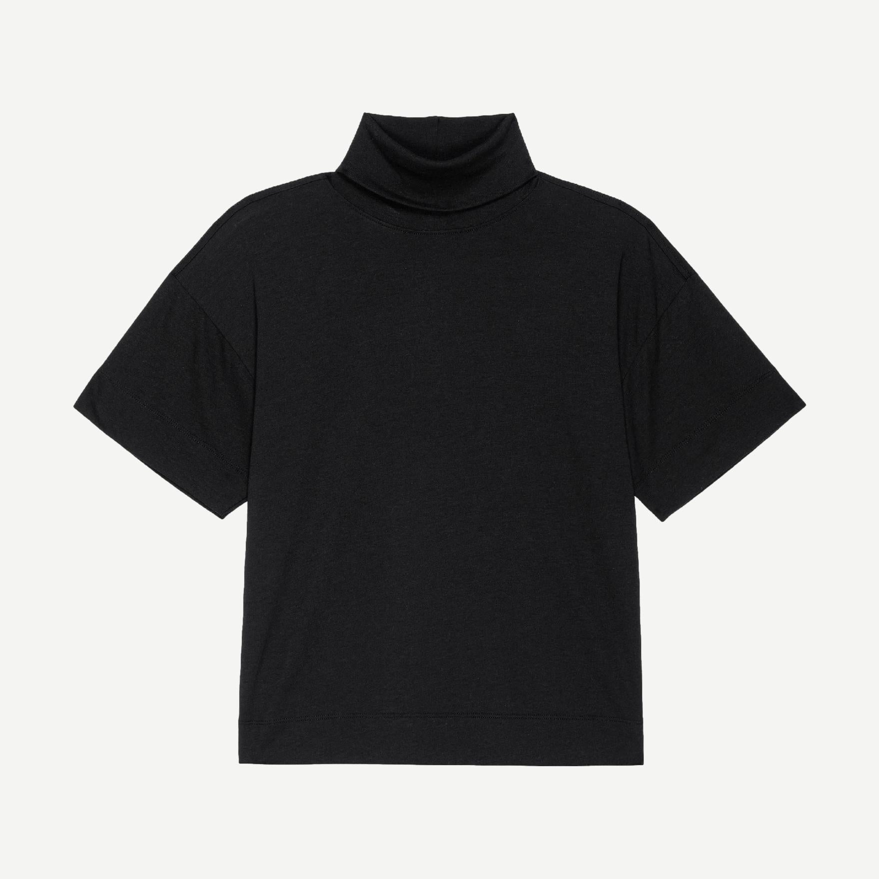 Fable Turtleneck Tee - Jet Black - Galvanic.co