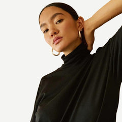 Fable Turtleneck Tee - Jet Black - Galvanic.co