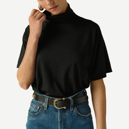 Fable Turtleneck Tee - Jet Black - Galvanic.co