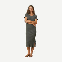 Lowe Rib Open Neck Dress - Dust - Galvanic.co