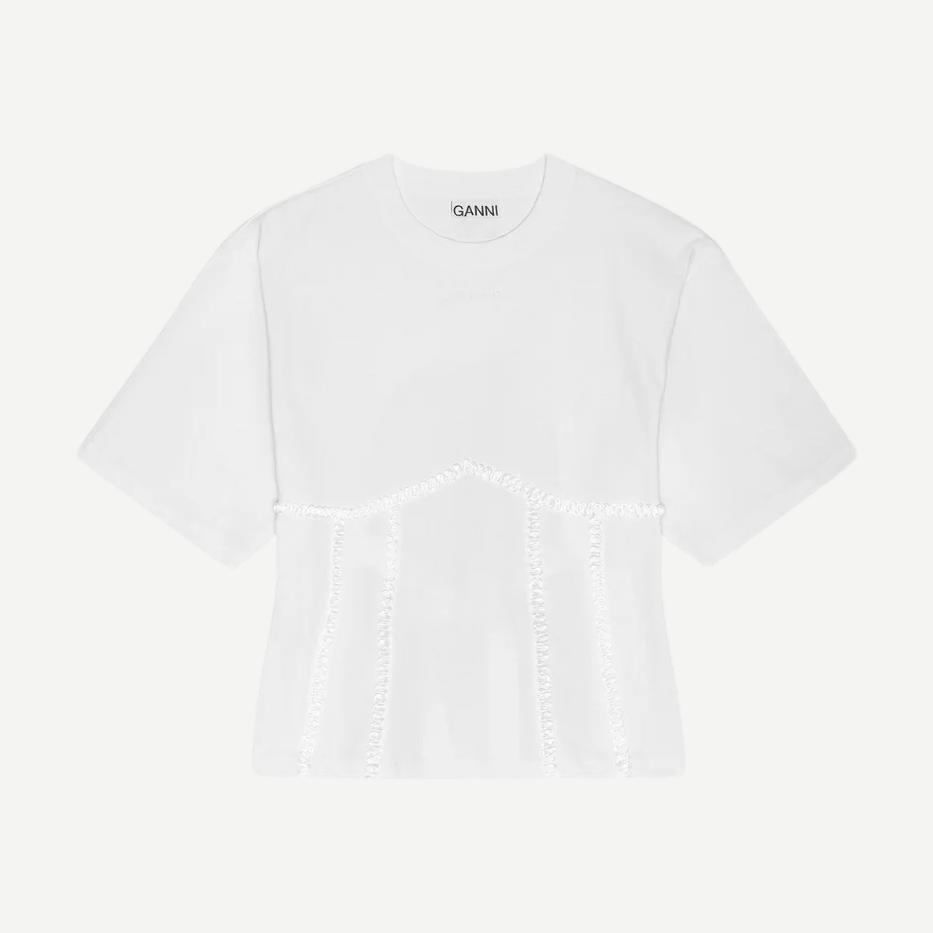 Heavy Cotton Tie Back Waisted T-Shirt - Bright White - Galvanic.co