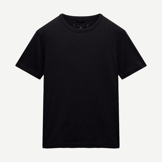 1X1 Slub Slim T-Shirt - Black - Galvanic.co