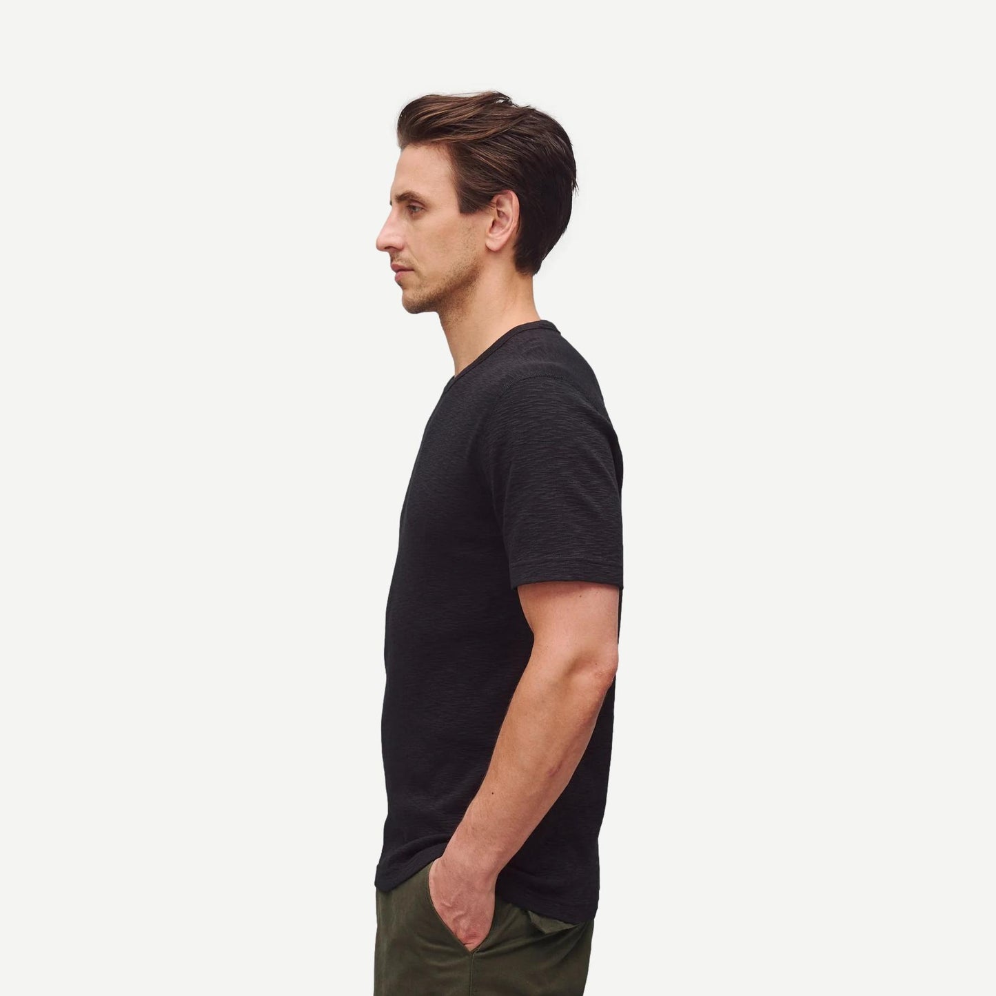 1X1 Slub Slim T-Shirt - Black